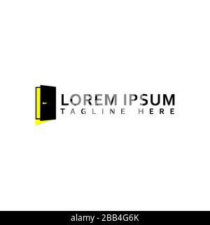 door logo vector design means choices and oportunity concept template Stock Vector