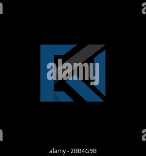 square letter K logo concept overlapping line element icon and template Stock Vector