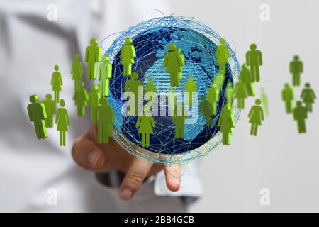 A  Big data visualization. Network connection structure network Stock Photo