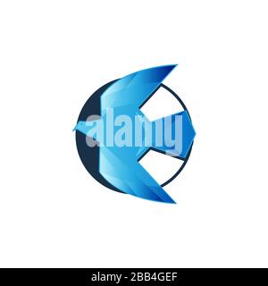 simple blue creative flying dove logo design vector template Stock Vector