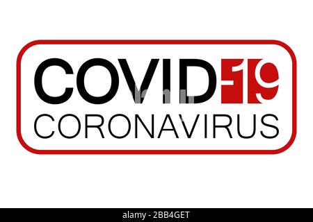 COVID-19 coronavirus inscription, label. Vector design on transparent background; variation No. 2 Stock Vector