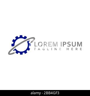 modern industry gear logo design. gear and cogs vector. Sign of machine work design  company logo icon illustration Stock Vector