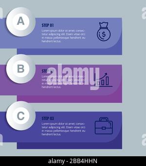 statistical infographic with letters and business icons Stock Vector