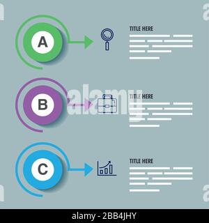 statistical infographic with letters and icons Stock Vector