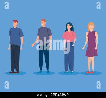 group of young people avatar characters Stock Vector Image & Art - Alamy