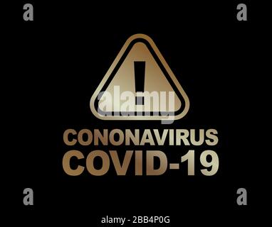 The gradient golden standard bold words coronavirus, covid-19 Stock Vector