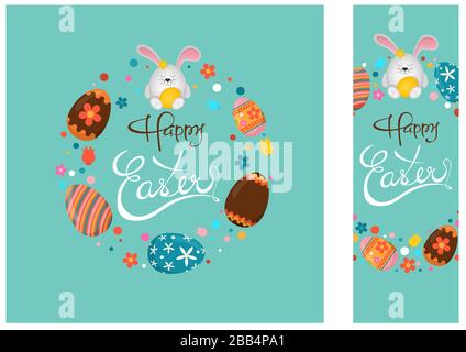 Happy Easter Greeting Card and Banner Stock Vector