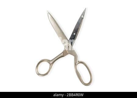 metal sewing scissors on white Stock Photo