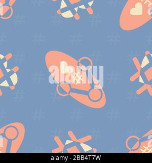 Retro share icon, hashtag, heart seamless vector pattern background. Abstract media infographic backdrop. Social network symbol all over print Stock Vector