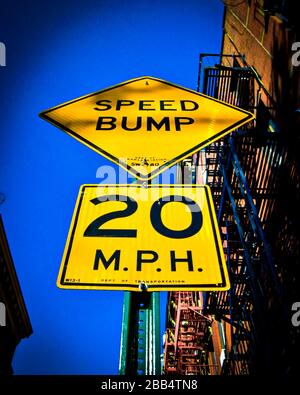 Speed Bump Road Sign, USA Stock Photo - Alamy