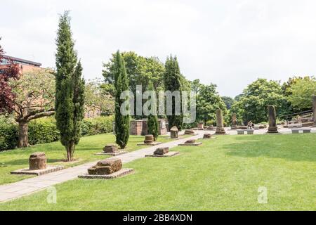 Roman gardens, Chester, Cheshire, England, UK Stock Photo