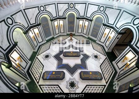 Saparmurat Niyazov Turkmenbashi Mausoleum (Turkmenistan first president and leader) and family members tombs. The politician died in 2006 in Ashgabat. Stock Photo