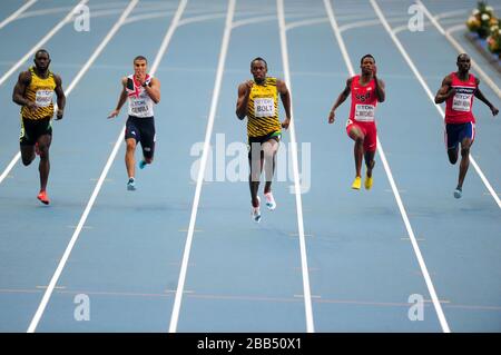 File Photo: Usain Bolt tries out for Australian football team Central Coast Mariners. Jamaica's Usain Bolt (centre) leads the field from Jamaica's Warren Weir (left) and USA's Curtis Mitchell (2nd right) who came third in the Men's 200m Final on day eight of the 2013 IAAF World Athletics Championships at the Luzhniki Stadium in Moscow, Russia. ... Athletics - 2013 IAAF World Athletics Championships - Day Eight - Luzhniki Stadium ... 17-08-2013 ... Moscow ... Russia ... Photo credit should read: Adam Davy/EMPICS Sport. Unique Reference No. 17345383 ... Stock Photo