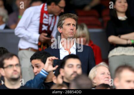 Former Manchester United goalkeeper Edwin Van Der Sar in the stands Stock Photo