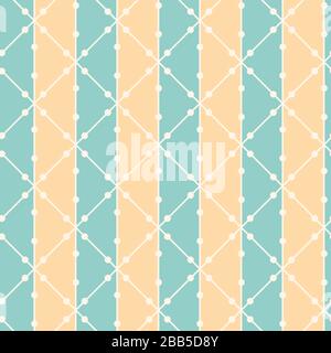 Isometric grid and stripe vector seamless pattern background. Minimal backdrop in blue and yellow. Linear geometric vertical design. Colorful modern Stock Vector