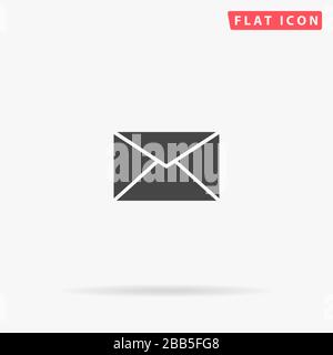 Envelope flat vector icon. Glyph style sign. Simple hand drawn illustrations symbol for concept infographics, designs projects, UI and UX, website or Stock Vector