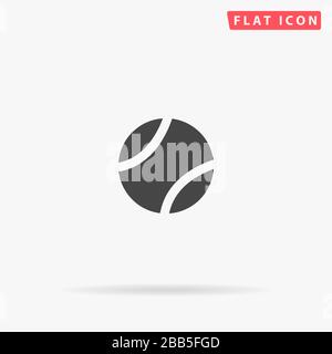 Tennis Ball flat vector icon. Glyph style sign. Simple hand drawn illustrations symbol for concept infographics, designs projects, UI and UX, website Stock Vector