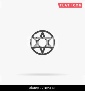 Heptagram flat vector icon. Glyph style sign. Simple hand drawn illustrations symbol for concept infographics, designs projects, UI and UX, website or Stock Vector