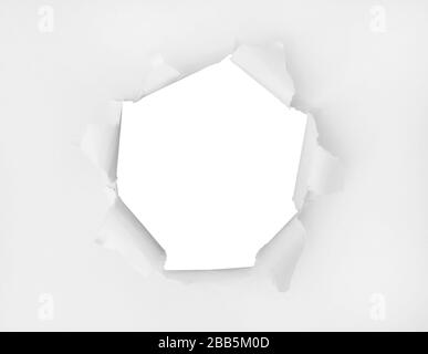 A torn piece of paper. The torn place is completely isolated for Your design Stock Photo