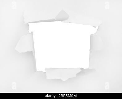 A torn piece of paper. The torn place is completely isolated for Your design Stock Photo
