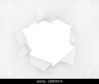 A torn piece of paper. The torn place is completely isolated for Your design Stock Photo