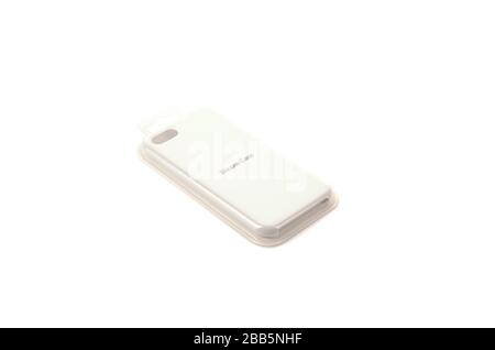 mobile phone cases accessories for smartphone isolated on white background Stock Photo