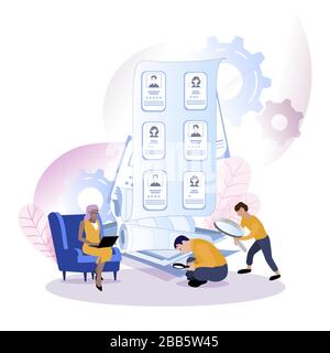 Recruiter choice of worker or personnel. Illustration office hr recruiter, recruitment choice worker, employment selection applicant vector Stock Vector