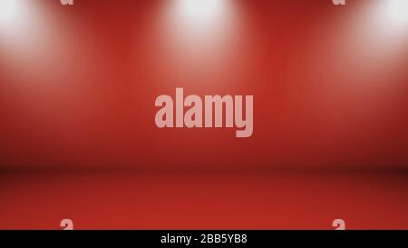 Red Gradient abstract background. Red template background. Red empty room studio gradient used for background. Stock Photo