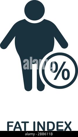 Fat Index icon. Simple illustration from healthy lifestyle collection. Creative Fat Index icon for web design, templates, infographics and more Stock Vector