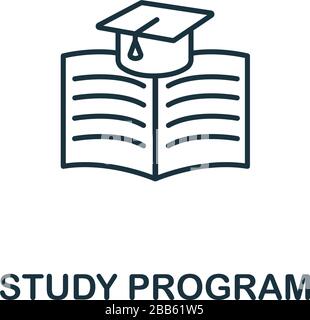 Study Program icon from e-learning collection. Simple line element Study Program symbol for templates, web design and infographics Stock Vector