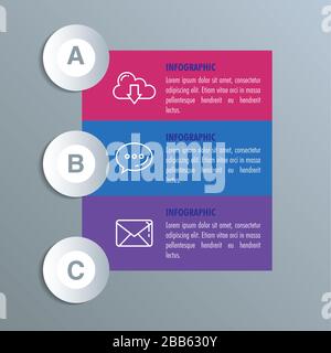 statistical infographic with letters and icons Stock Vector