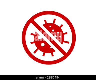 The red stop virus spread sign flat icon symbol vector format Stock Vector