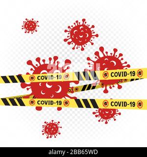 Covid-19 coronavirus behind the tape Stock Vector