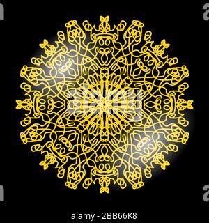 Gold Frame Isolated on White Background. Yellow Metallic Circle. Retro Luxury Stock Vector
