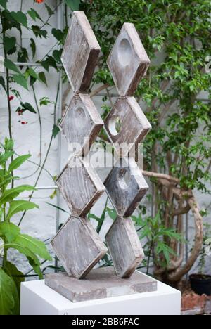 Square Forms (Two Sequences) 1963 Plaster Sculpture at the Barbara Hepworth Museum & Sculpture Garden, Barnoon Hill, Saint Ives TR26 1AD Stock Photo