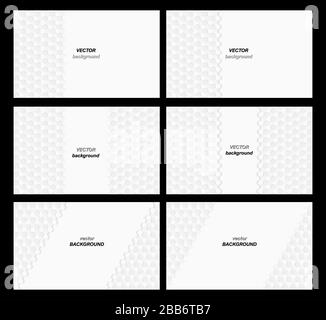 Vector illustration including a set of textured backgrounds consisting of monochrome cubes. Stock Vector
