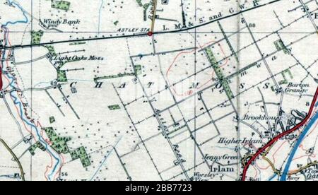 English The Center Map Is Bolton And Manchester England And Wales Popular 4th Edition Published In 1937 Based On 1924 Mapping Donated By Joyce Whitchurch Cropped To Show Chat Moss 1937