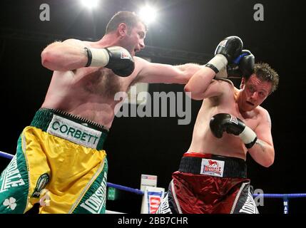 Darren Corbett (Belfast, green/yellow shorts) defeats Micky Steeds ...