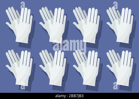 set of white pair of rubber gloves