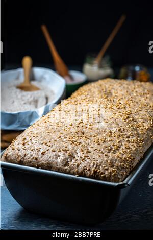 Bread ready to bake. Stock Photo