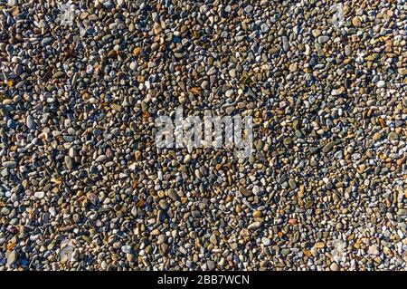 Gravel, pebbles as way fastening, natural flooring, drainage, building materials, gardening and landscaping, aggregates, building materials trade, gra Stock Photo