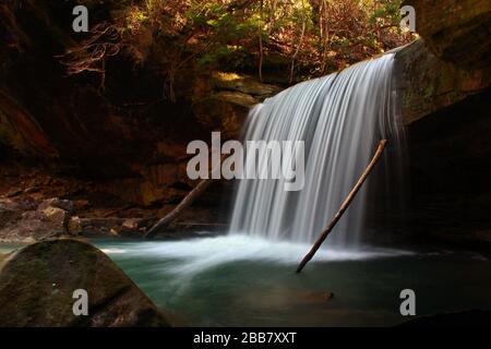 Dog Slaughter falls in Cumberland falls state park in Kentucky during late fall Stock Photo