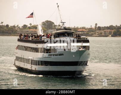 Spirit of San Diego Harbour cruise boat passes coronado Stock Photo - Alamy