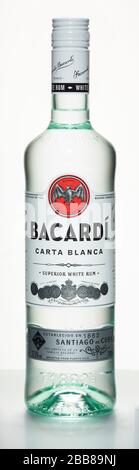 Bacardi Carta Blanca bottle background, bacardi, summer, rum, water, caribbean, glass, nature, travel, alcohol, beach, tourism, holiday, sand, sea, Stock Photo