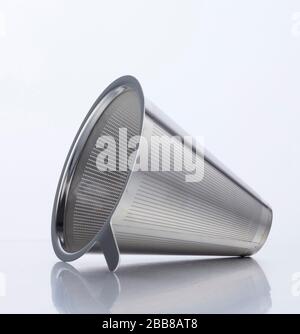 coffee filter maker cafetière glass metal Stock Photo