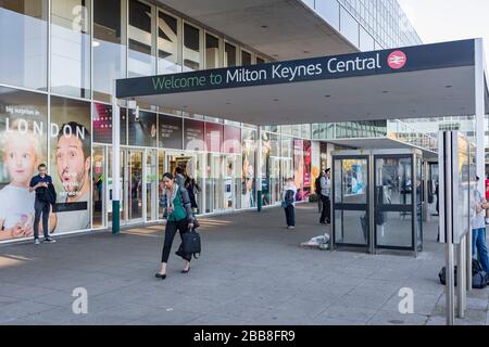 MILTON KEYNES, UK - September 26, 2018. Milton Keynes Central train station, a major railway terminal on the West Coast Main Line Stock Photo