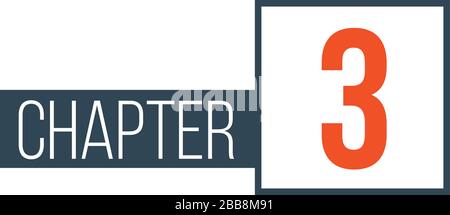 Chapter 3 design template, can be used for books design or tabs. Stock Vector illustration isolated on white background. Stock Vector