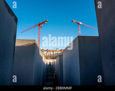 Berlin; the holocaust memorial with its 2700 stelae at potsdamer platz Stock Photo