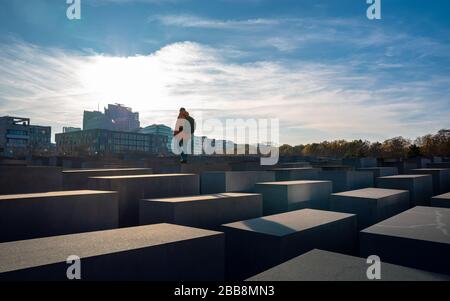 Berlin; the holocaust memorial with its 2700 stelae at potsdamer platz Stock Photo