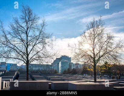 Berlin; the holocaust memorial with its 2700 stelae at potsdamer platz Stock Photo